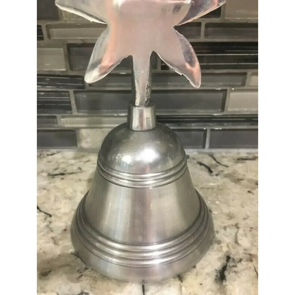 Silvertone Metal Starfish Bell Bottle Opener Combo Coastal Decor Beach Bar
